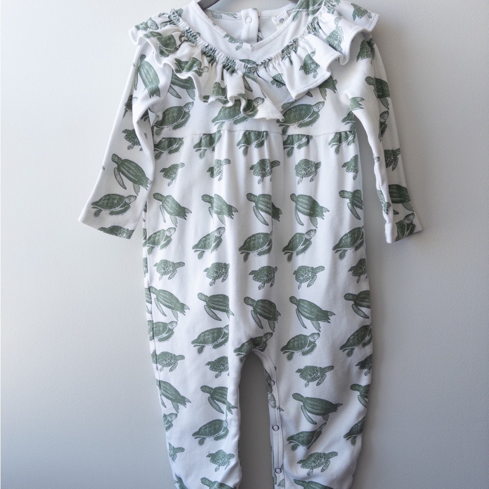 Kate Quinn Ruffled Sea Turtle Romper - 2T